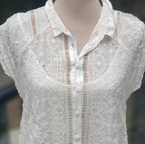 Nwt Johnny Was Eyelet Georgette dress  S - Picture 3 of 8